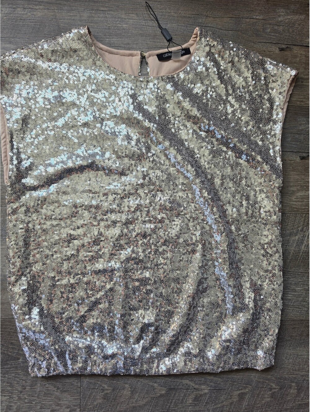 Cable & Gauge Women's Sequin Top and Skirt Set, Size Small